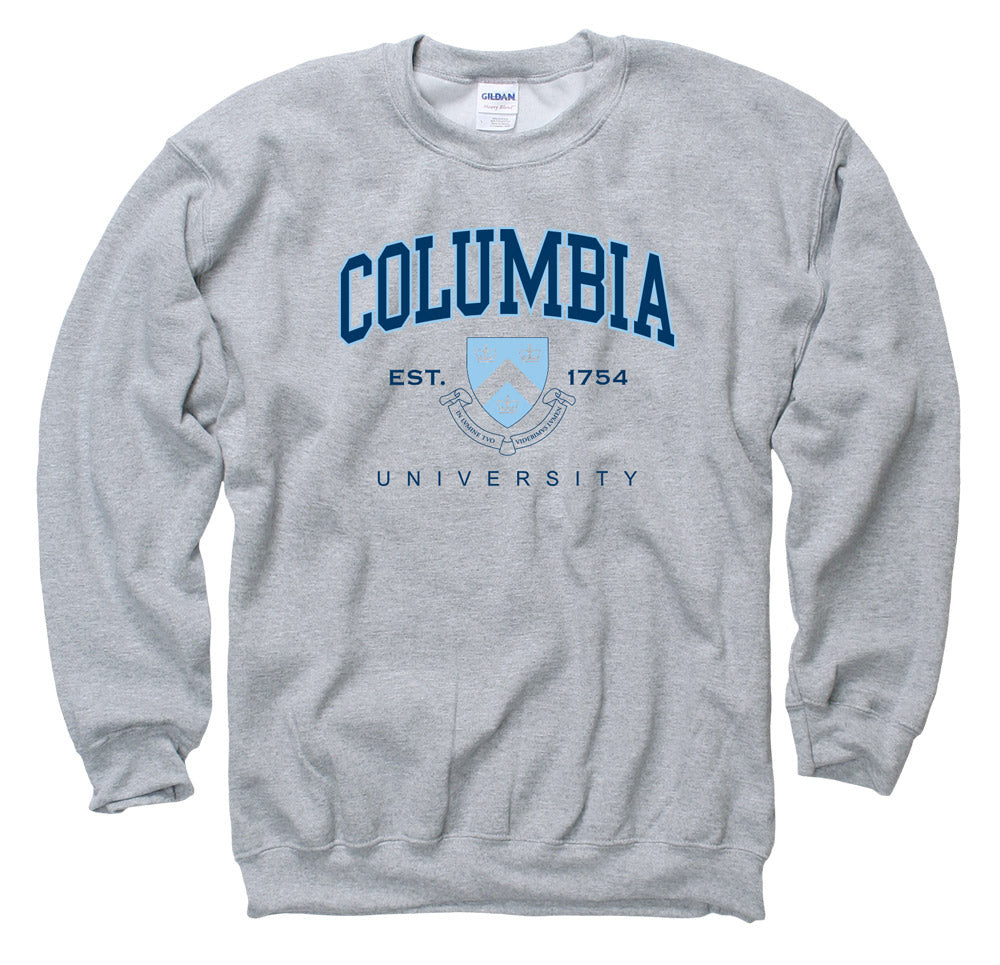 Columbia University Men's Crew Neck Sweatshirt-Gray