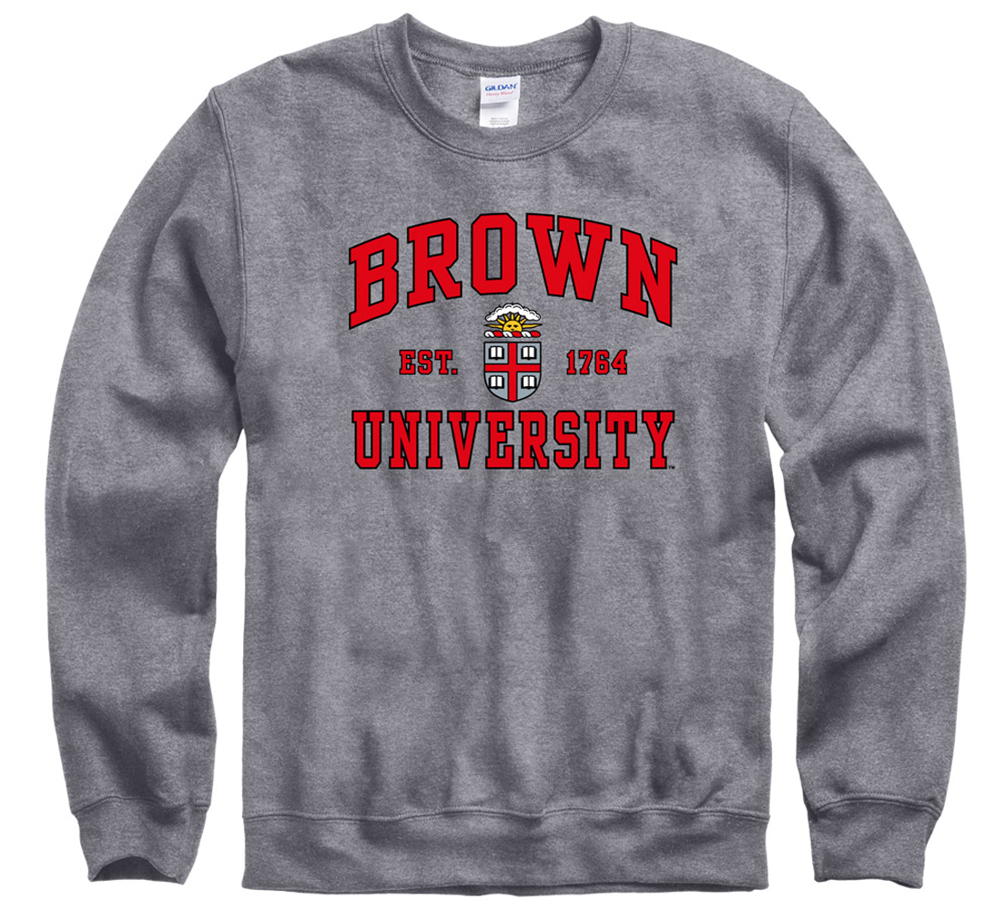 Brown University Men s Crew Neck Sweatshirt Charcoal