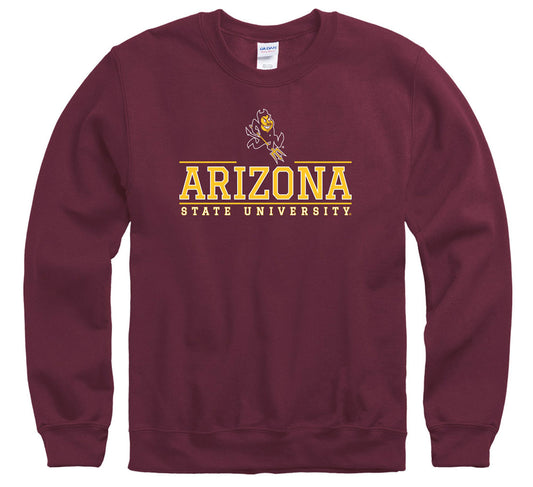 Arizona State University ASU Sparky & Bars crew-neck sweatshirt-Maroon-Shop College Wear