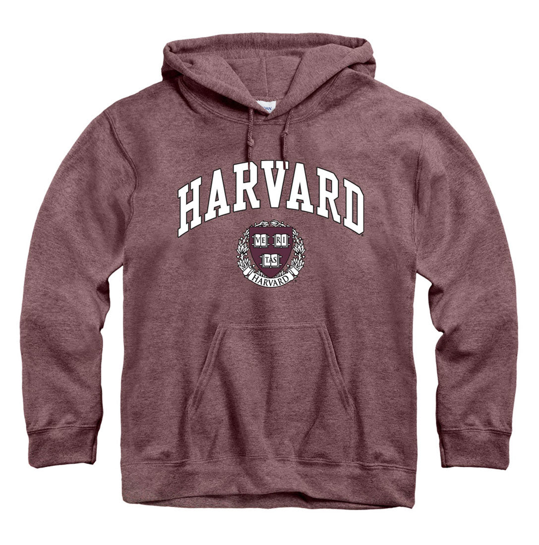 New Agenda Harvard University hoodie sweatshirt-Maroon Heather-Shop College Wear