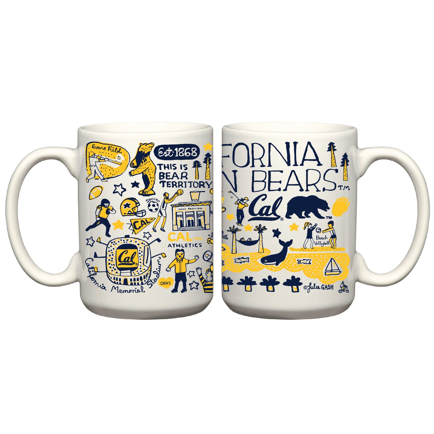 U.C. Berkeley Cal Julia Gash 15 oz. Grande Mug-White-Shop College Wear