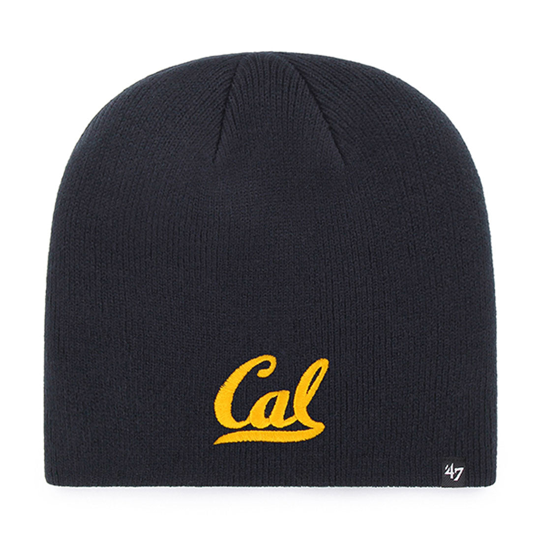 U.C. Berkeley Cal Bears Team Color Stripe Cuff Beanie Hat with Pom in Navy Blue | Men's by 47 Brand