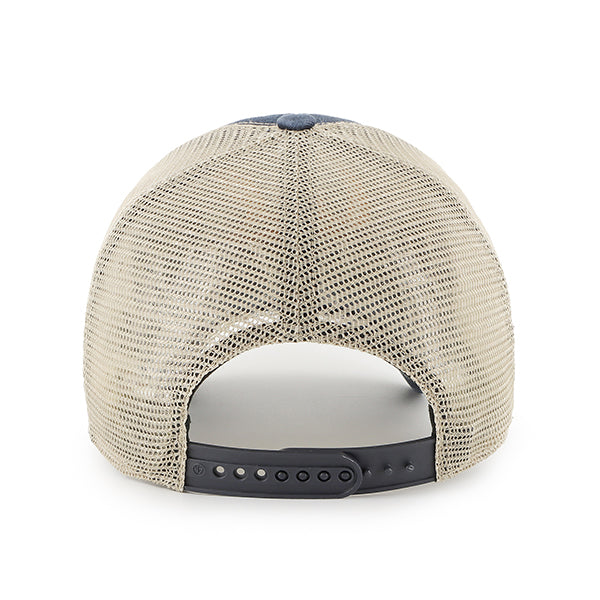 U.C. Berkeley Cal embroidered trucker taupe mesh hat-Navy-Shop College Wear