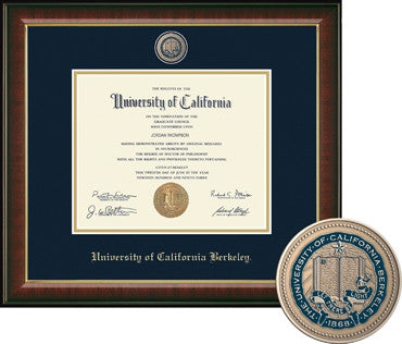 University Of California Berkeley MEDALLION Masterpiece Murano Diploma Frame - NAVY-Shop College Wear