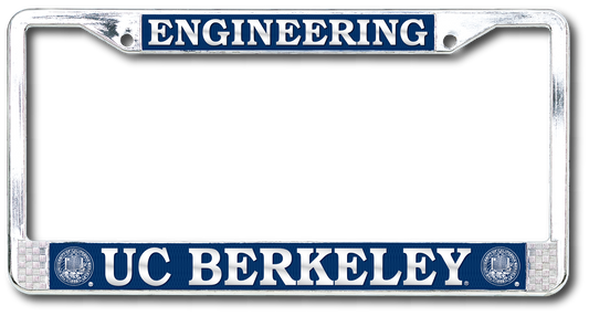 U.C. Berkeley Engineering polished chrome license plate frame silver-Shop College Wear