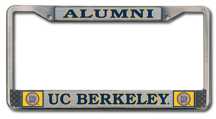 UC Berkeley Alumni Dome on Pewter License Plate Frame-Shop College Wear