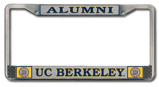 UC Berkeley Alumni Dome on Pewter License Plate Frame-Shop College Wear