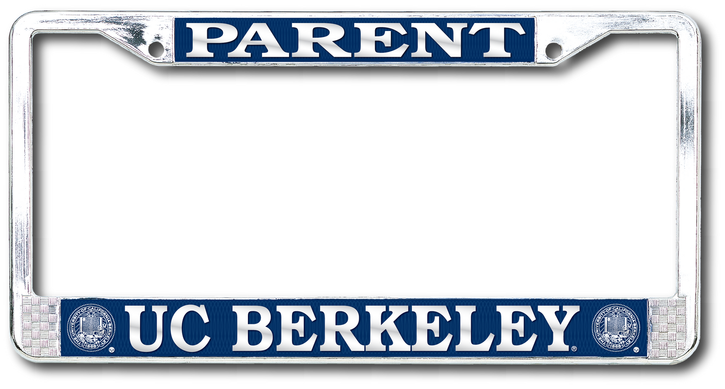 U.C. Berkeley Parent polished Chrome license plate frame-Silver-Shop College Wear