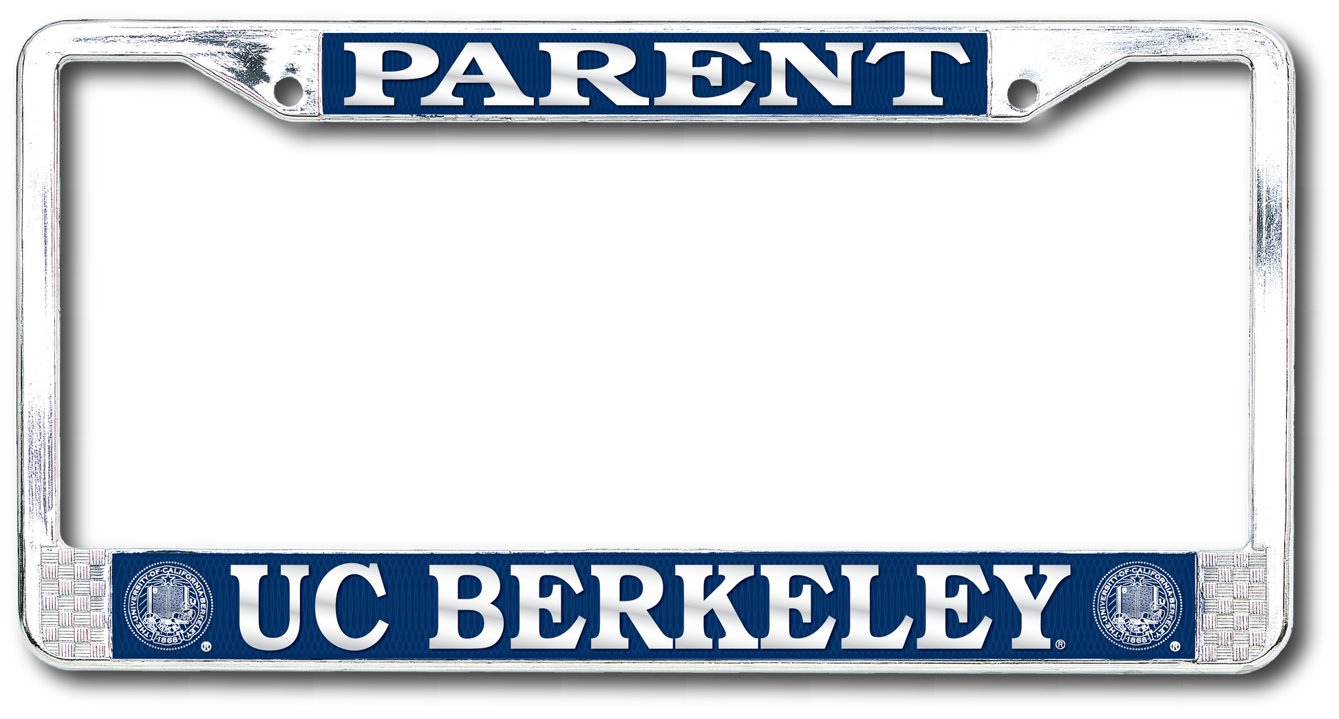 U.C. Berkeley Parent polished Chrome license plate frame-Silver-Shop College Wear