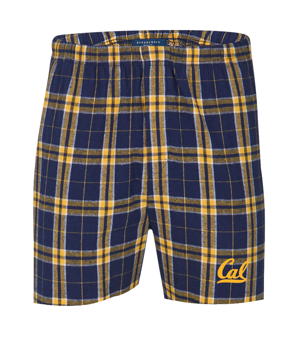 U.C. Berkeley Cal Gold men's flannel boxer short-Navy-Shop College Wear
