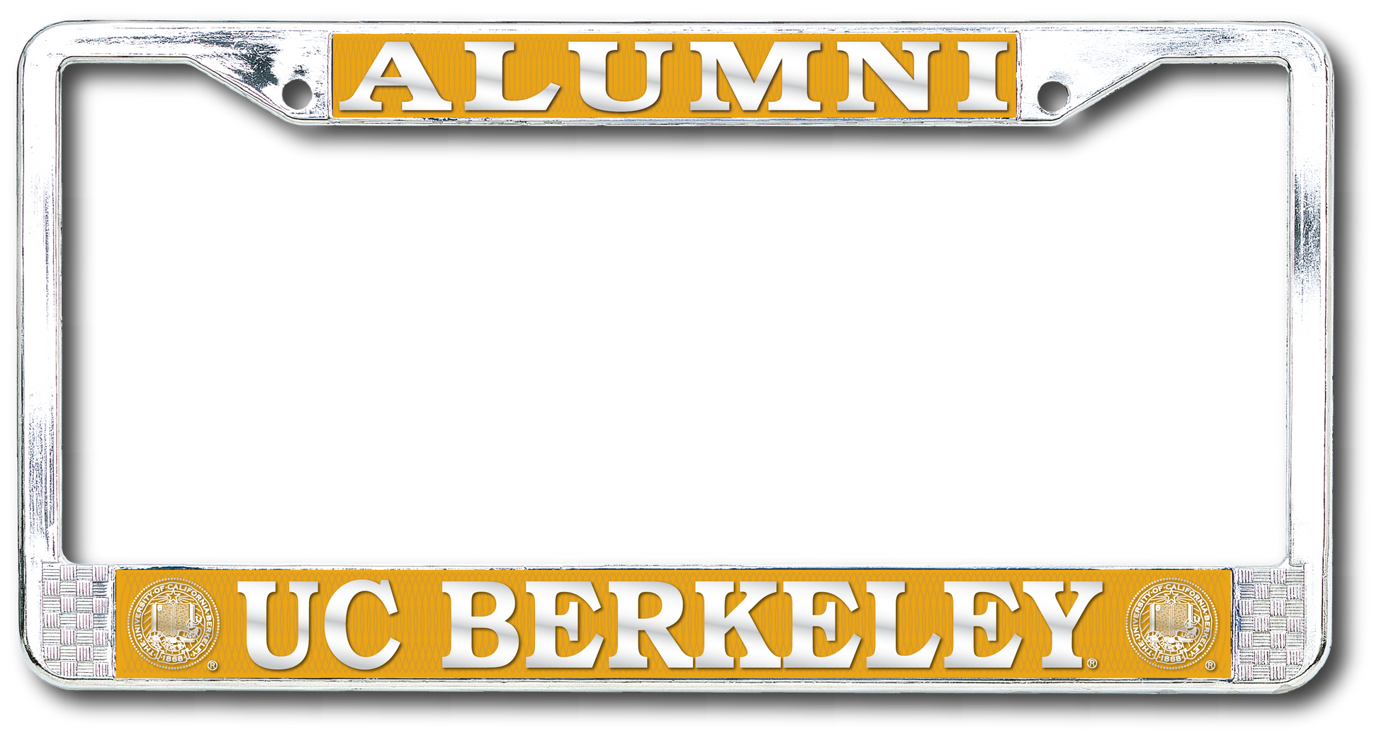 U.C. Berkeley Cal Alumni Polished brass license plate frame-Silver-Shop College Wear
