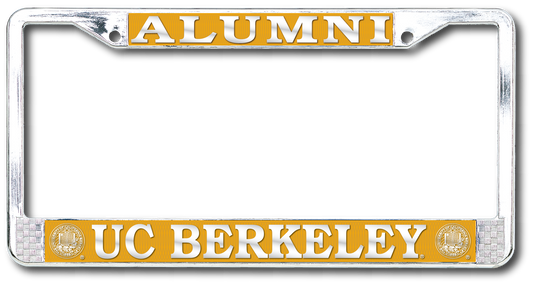 U.C. Berkeley Cal Alumni Polished brass license plate frame-Silver-Shop College Wear