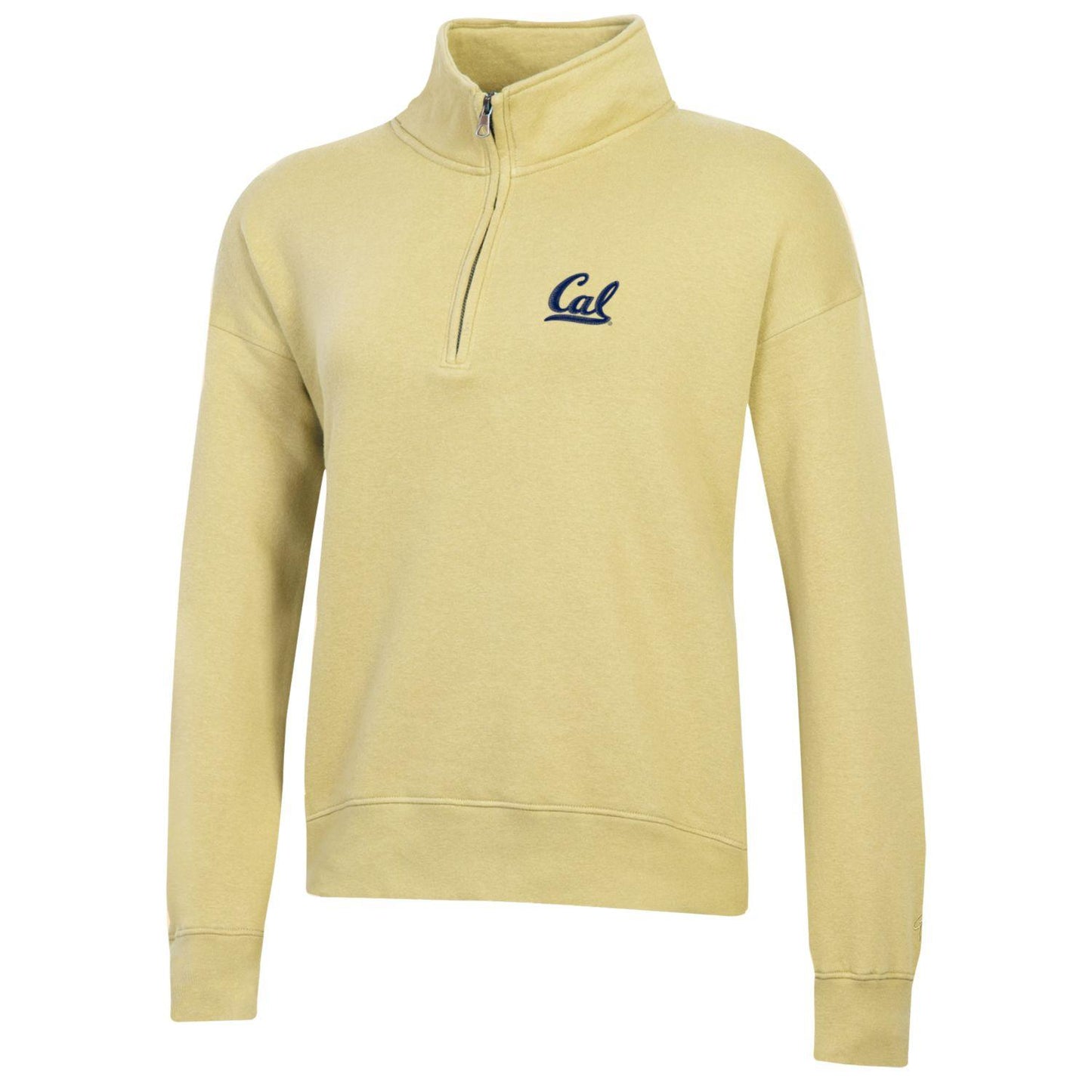 U.C. Berkeley Cal embroidered Big Cotton women's 1/4 Zip sweatshirt-Butter-Shop College Wear