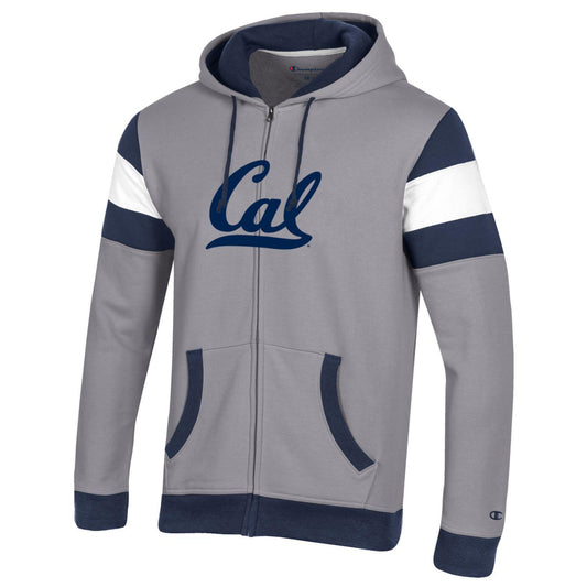 U.C. Berkeley Cal applique Champion heritage zip-Up sweatshirt-Gray-Shop College Wear