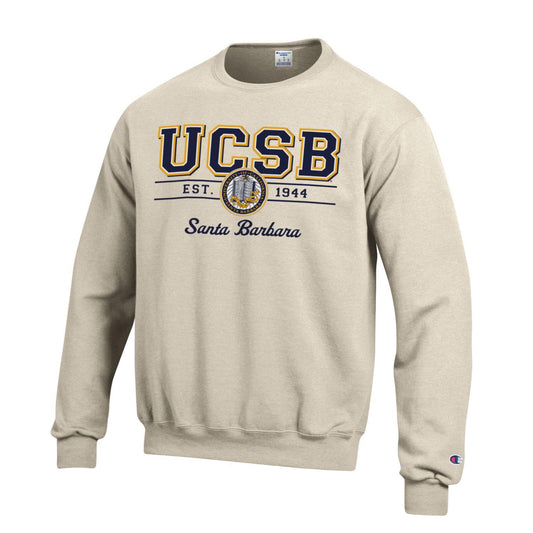 University Of California Santa Barbara UCSB Crewneck Sweatshirt-Oatmeal-Shop College Wear