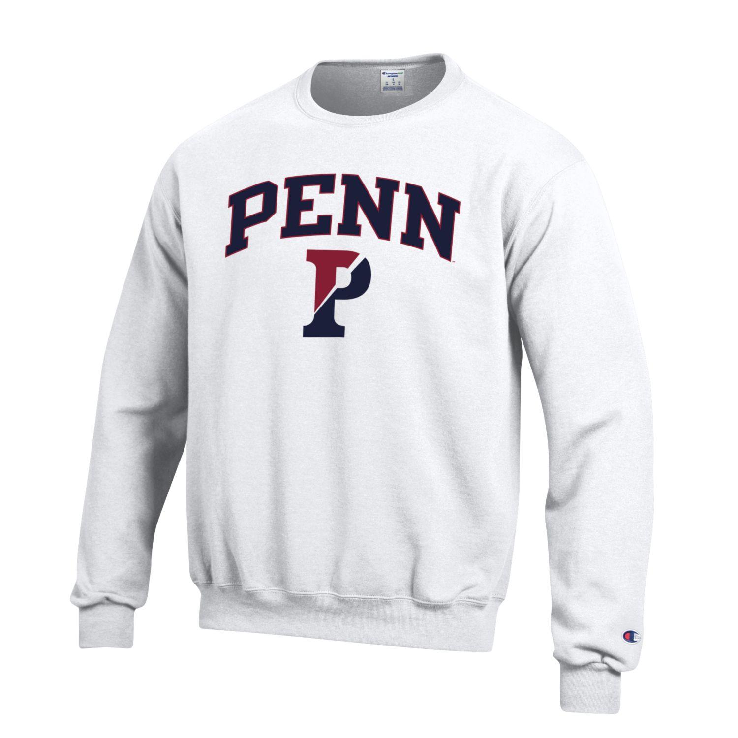 University Of Pennsylvania UPenn Quakers Champion Crew Neck Sweatshirt-White