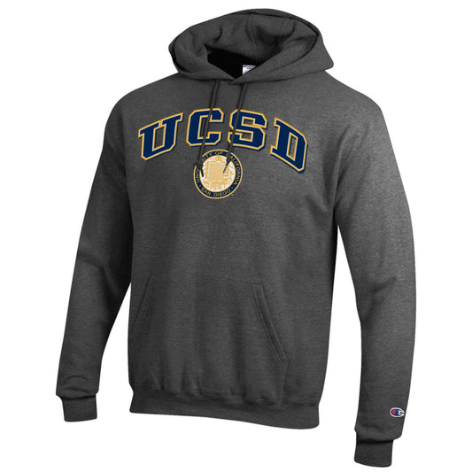 U.C. San Diego Tritons Champion Hoodie Sweatshirt-Charcoal-Shop College Wear