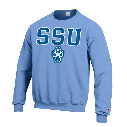 Sonoma State Seawolves Champion Crew Neck Sweatshirt-Blue-Shop College Wear