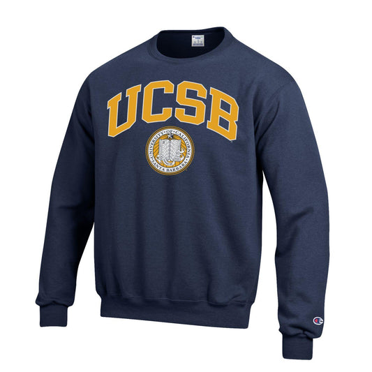 UC Santa Barbara U.C.S.B. Gauchos Champion crew-Neck sweatshirt-Navy-Shop College Wear