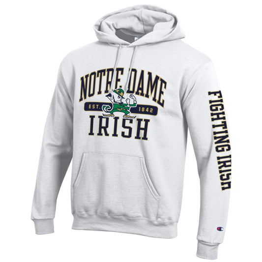 University of Notre Dame Fighting Irish Champion hoodie sweatshirt-White-Shop College Wear