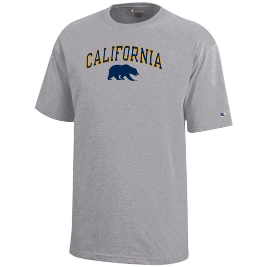 U.C. Berkeley California arch and bear youth Champion T-Shirt-Gray-Shop College Wear