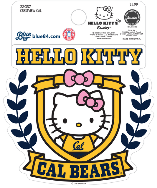 UC Berkeley Cal Hello Kitty heart sticker-White-Shop College Wear