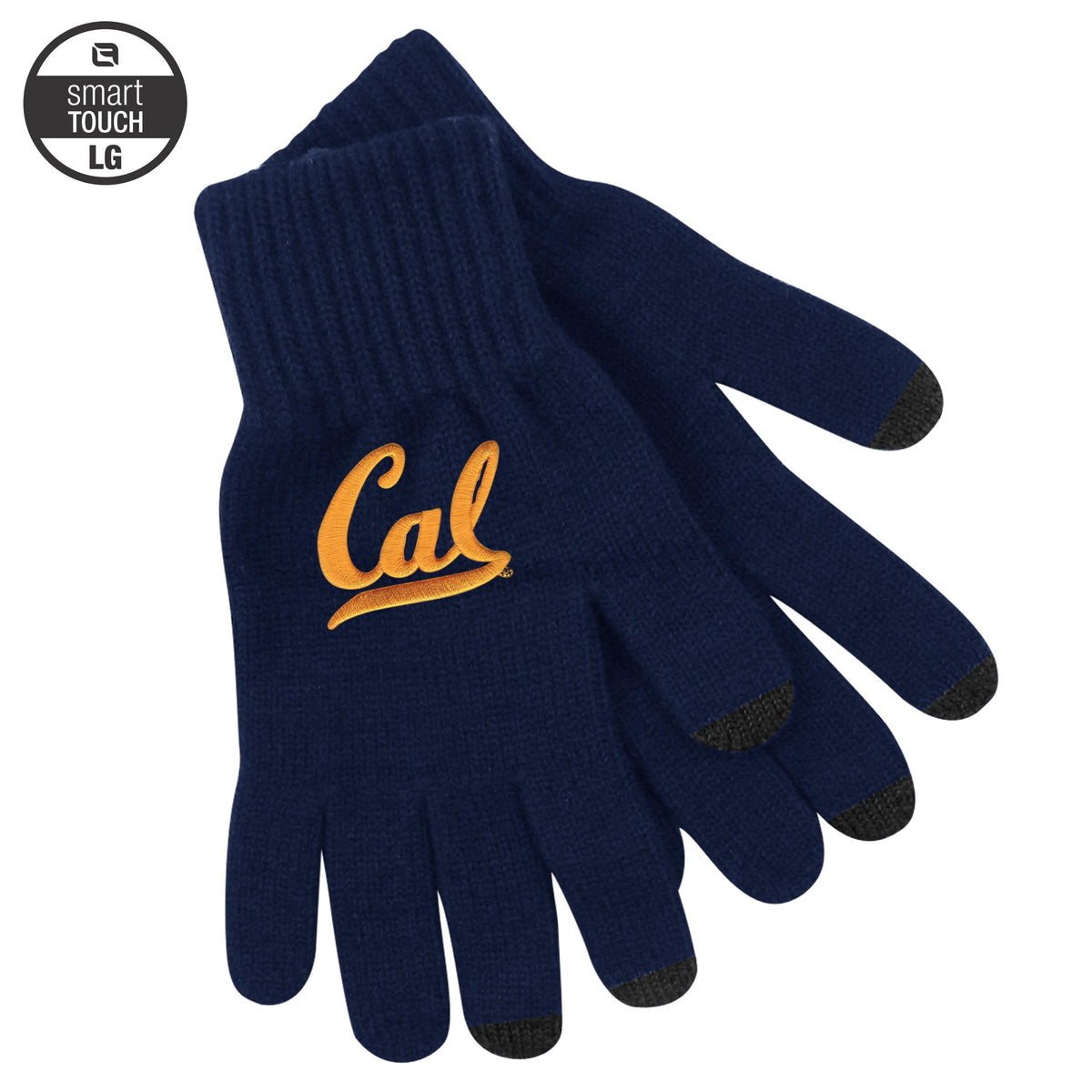 U.C. Berkeley Cal embroidered knit texting glove-Navy