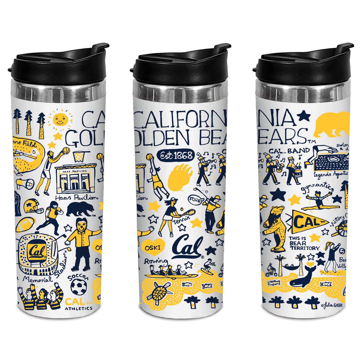 UC Berkeley Cal Julia Gash 20Oz. Stainless Steel Ronnie Tumbler-Silver-Shop College Wear