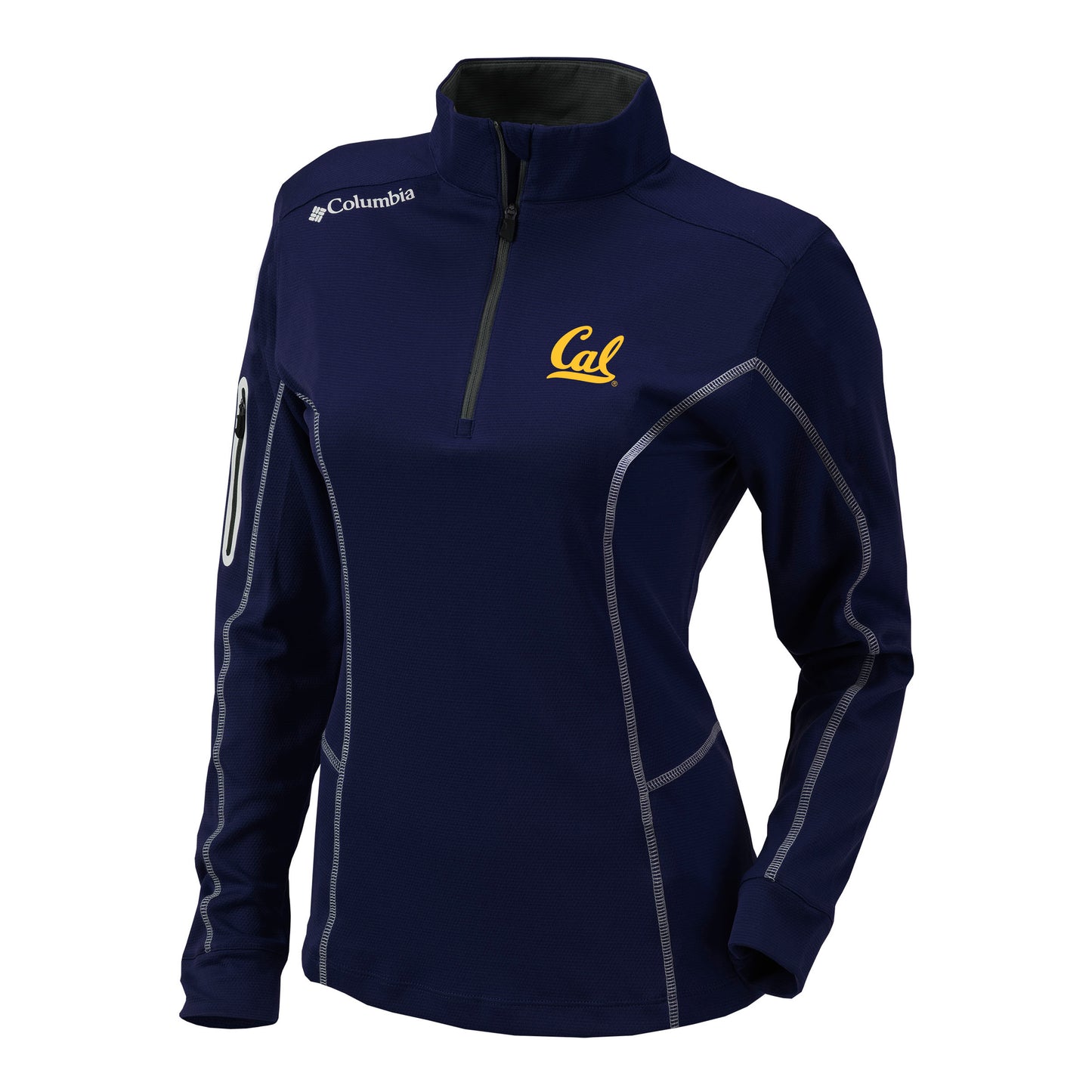 University Of California Berkeley Cal embroidered Columbia dry performance women's Shot gun half zip shirt- Navy