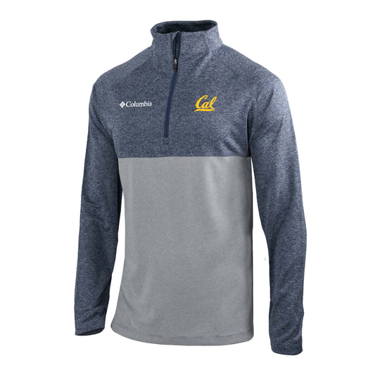 U.C. Berkeley Cal embroidered Columbia Omni-Wick half zip Dry Fit pullover shirt-Navy-Shop College Wear