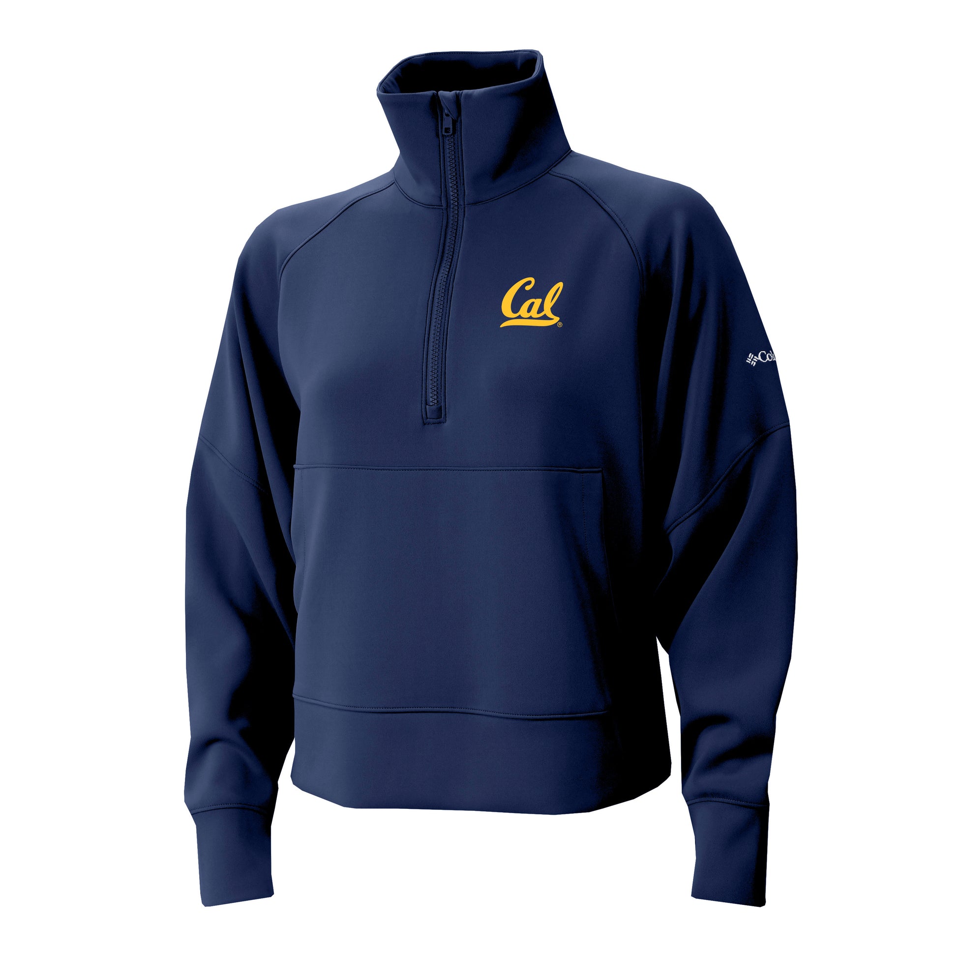 U.C. Berkeley Cal embroidered Women's Columbia  half zip Dry Fit pullover-Navy