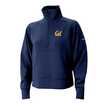 U.C. Berkeley Cal embroidered Women's Columbia  half zip Dry Fit pullover-Navy