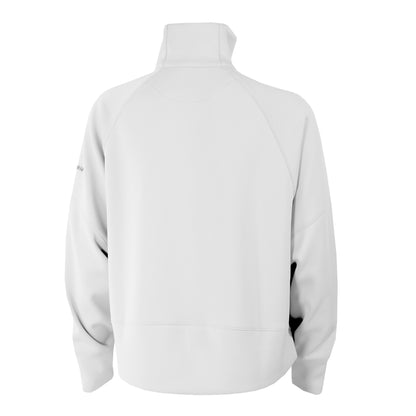 U.C. Berkeley Cal embroidered Women's crop Columbia Wickham half zip sweatshirt-White-Shop College Wear