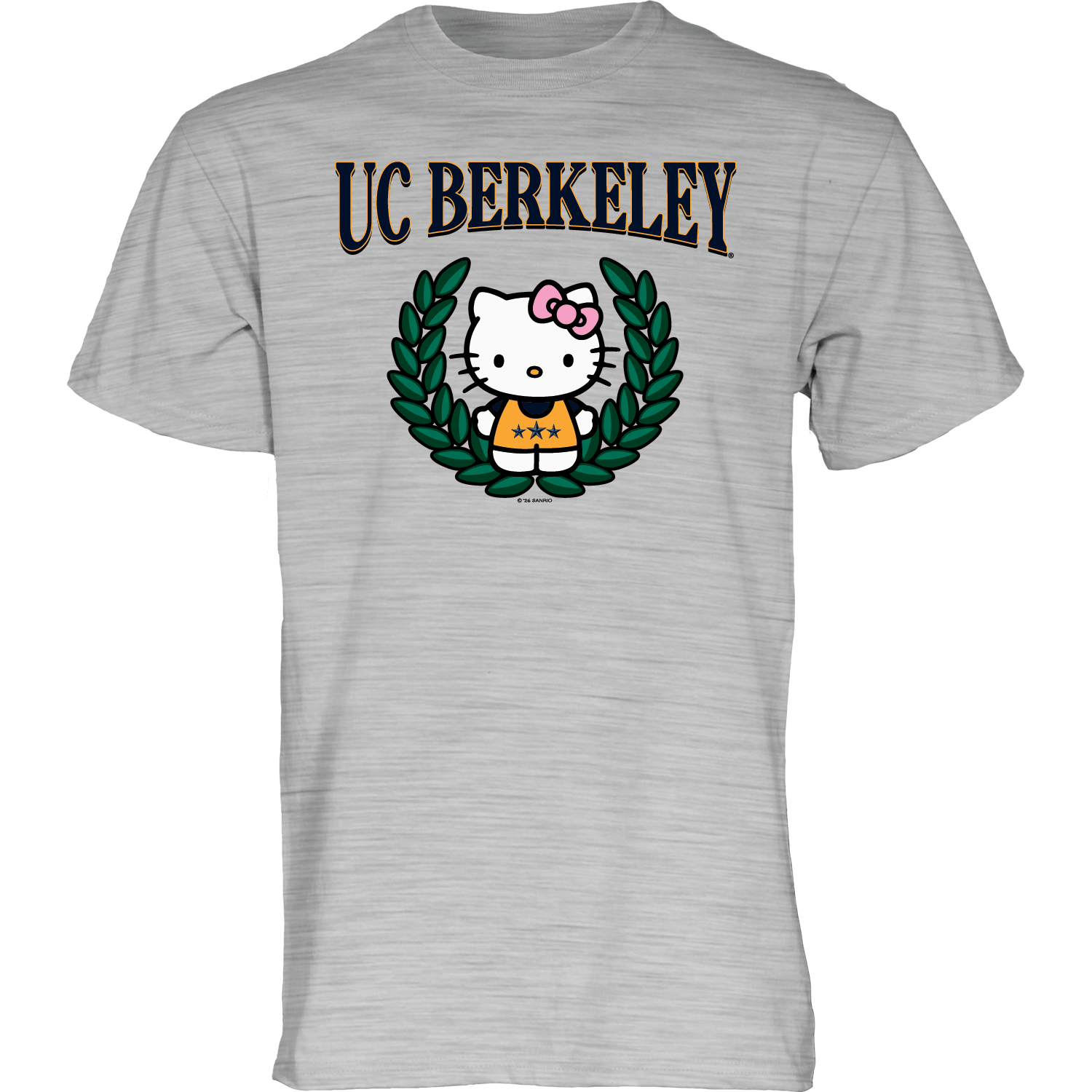 U.C. Berkeley Cal Hello Kitty men's T-Shirt-Gray