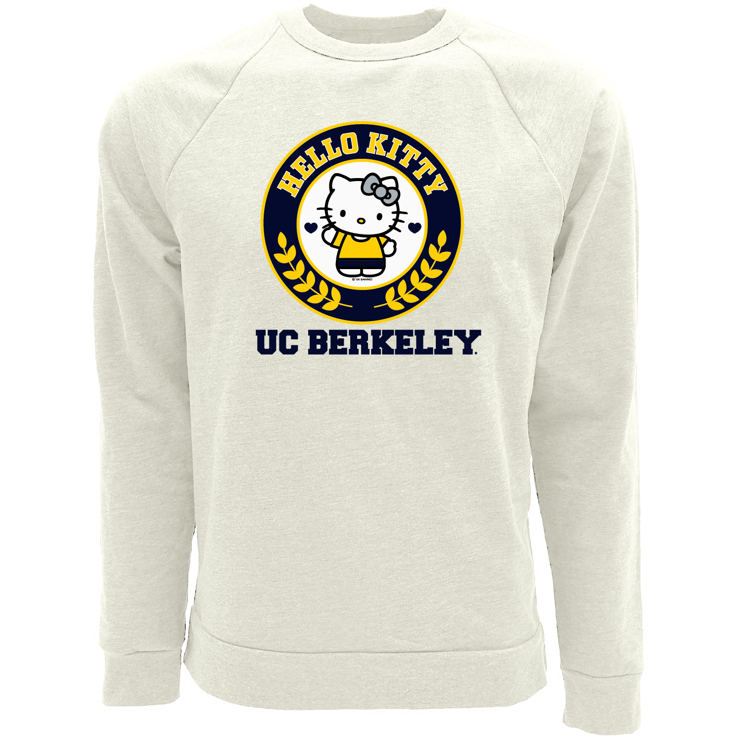 U.C. Berkeley Cal Hello Kitty tri blend crew-neck sweatshirt-Oatmeal-Shop College Wear