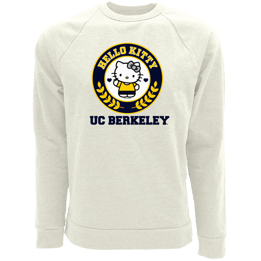 U.C. Berkeley Cal Hello Kitty tri blend crew-neck sweatshirt-Oatmeal-Shop College Wear