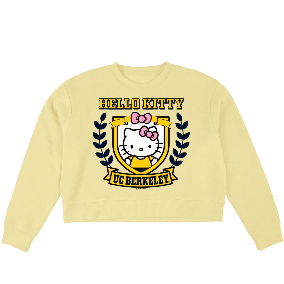 U.C. Berkeley Cal Hello Kitty Cropped crew-neck sweatshirt-Butter-Shop College Wear