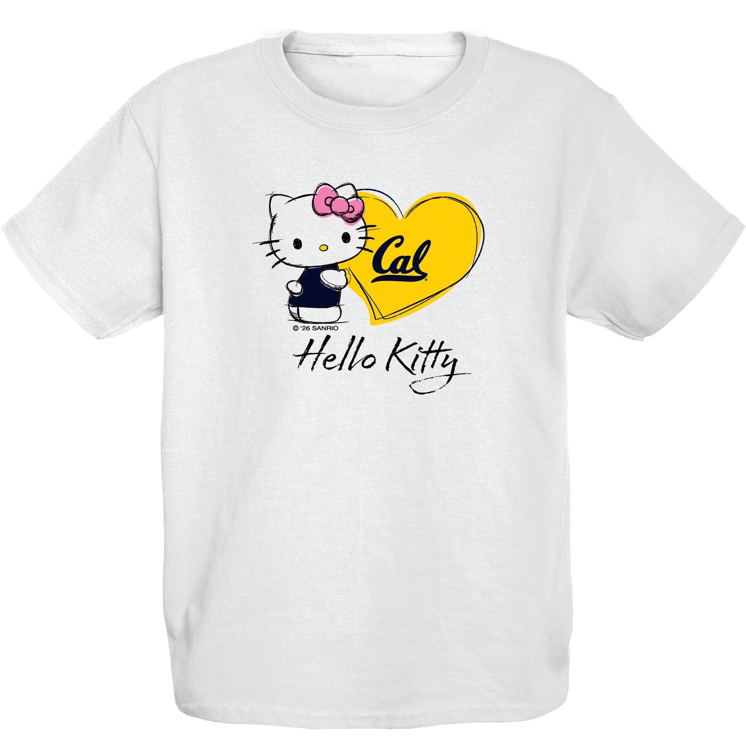 U.C. Berkeley Cal cotton Hello Kitty youth T-Shirt-White-Shop College Wear