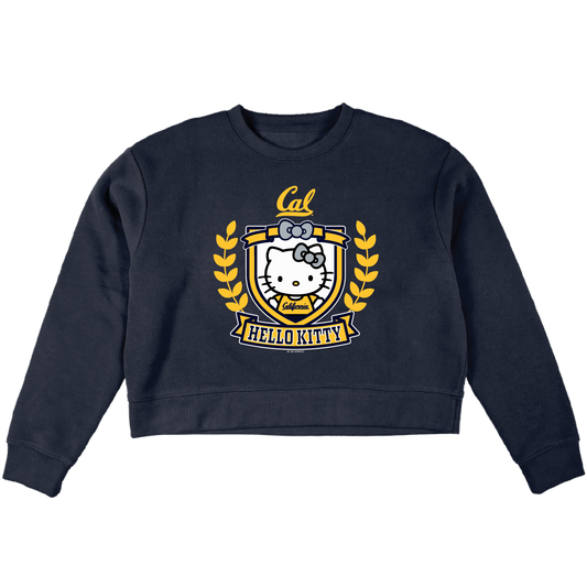 U.C. Berkeley Cal Hello Kitty Cropped crew-neck sweatshirt-Navy-Shop College Wear