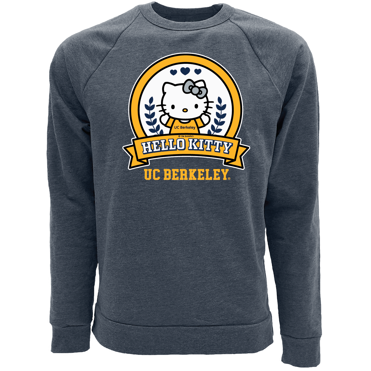 U.C. Berkeley Cal Hello Kitty tri blend crew-neck sweatshirt- Navy-Shop College Wear