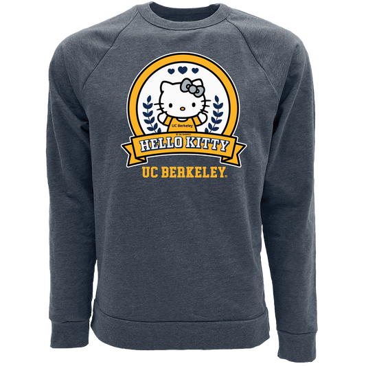 U.C. Berkeley Cal Hello Kitty tri blend crew-neck sweatshirt- Navy-Shop College Wear