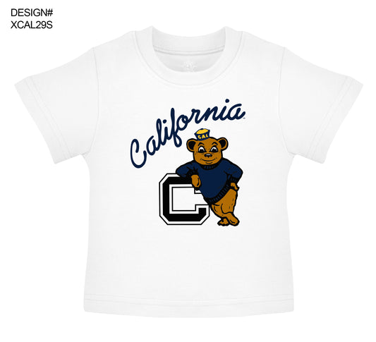 U.C. Berkeley Cursive California and standing Oski toddler T-Shirt-White-Shop College Wear