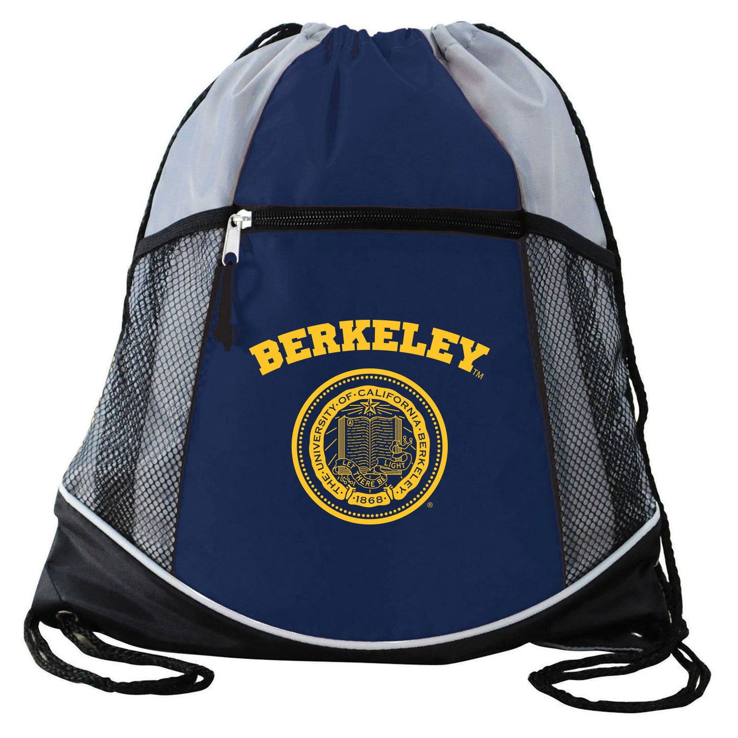 U.C. Berkeley Cal double take draw string zippered bag-Navy-Shop College Wear