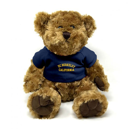 University Of California Berkeley Cal 10" Teddy Bear with Navy T-Shirt and UC Berkeley California graphic.-Shop College Wear