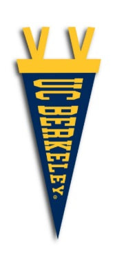 U.C. Berkeley Word mark mini felt pennant 4" X 9"-Navy-Shop College Wear