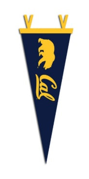 UC Berkeley Cal and Bear mascot felt pennant 9 inchesx24 inches- Navy-Shop College Wear