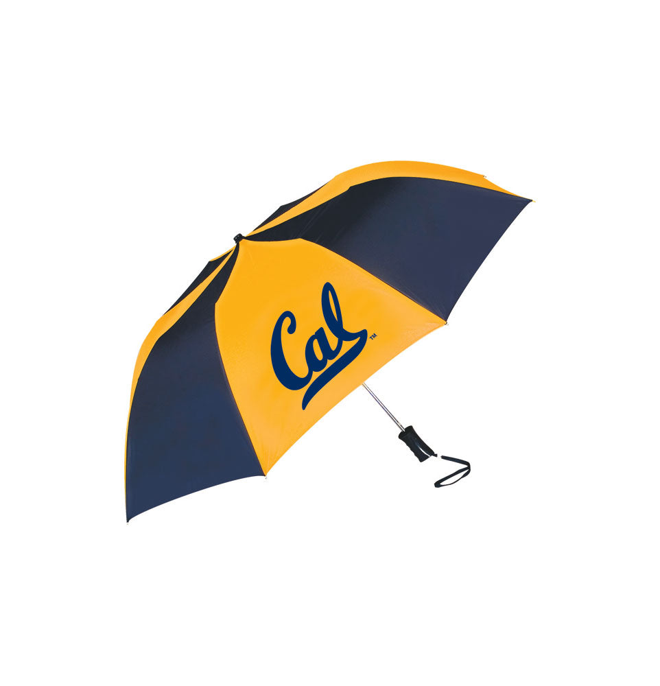 UC Berkeley Cal 48" auto Umbrella with navy Script Cal-Shop College Wear