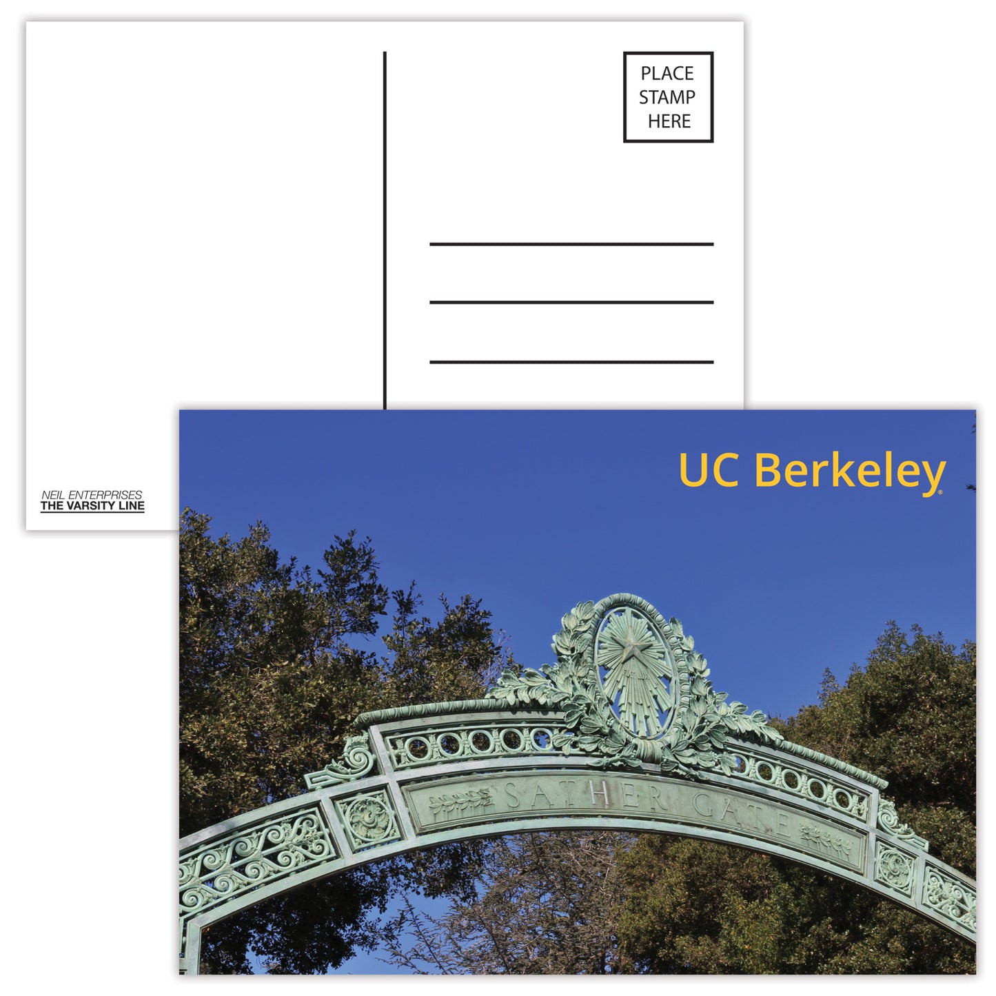 U.C. Berkeley Cal Sather Gate post card-Shop College Wear