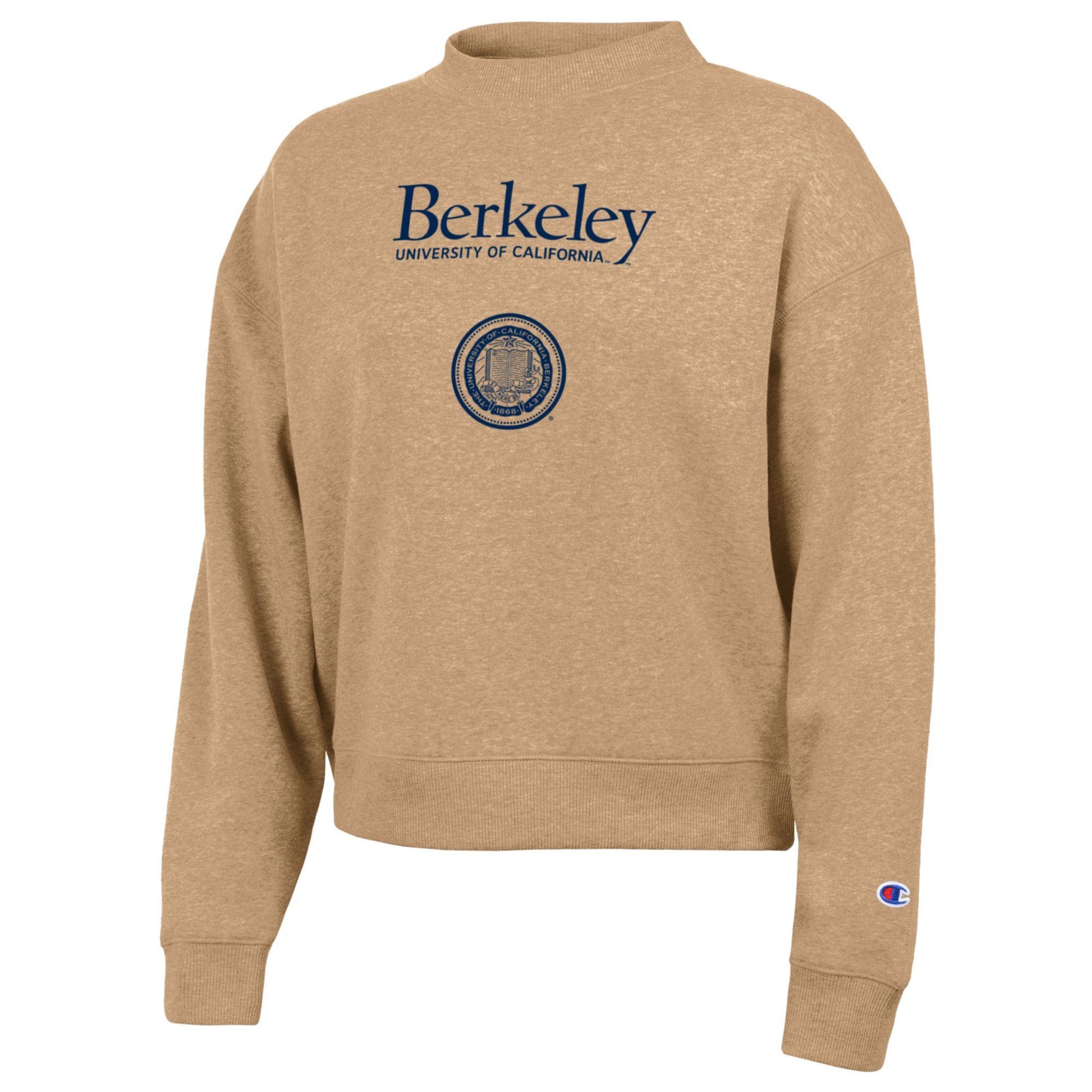UC Berkeley Cal Champion women's Triumph soft fleece crew neck sweatshirt-Tan-Shop College Wear