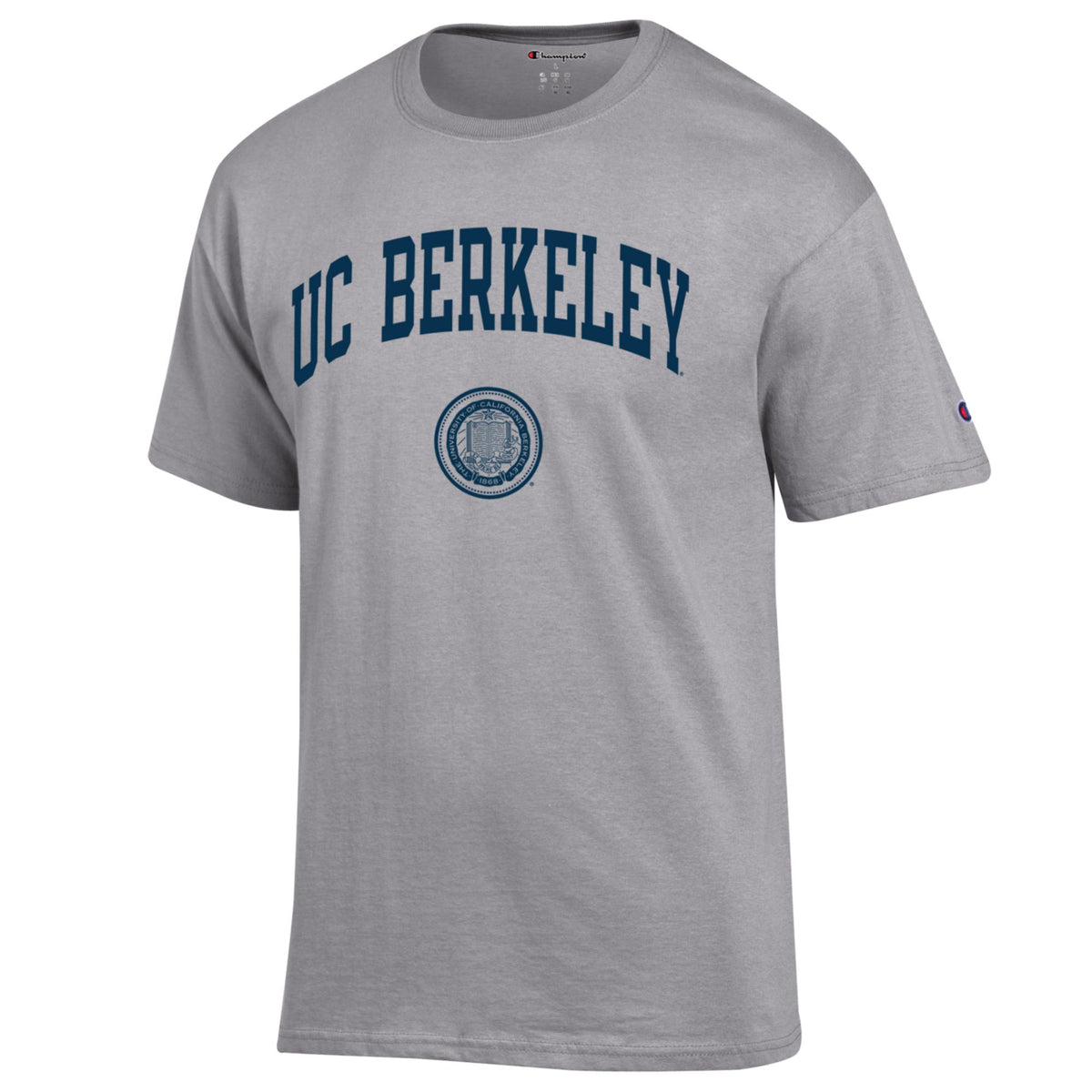 U.C. Berkeley arch and seal Men's Champion T-Shirt-Gray